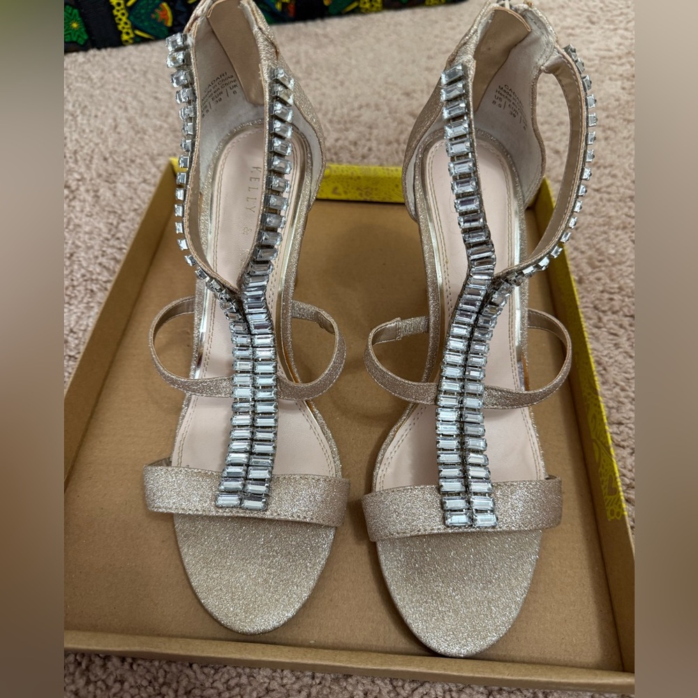 Kelly & Katie Glittering Gold Heels